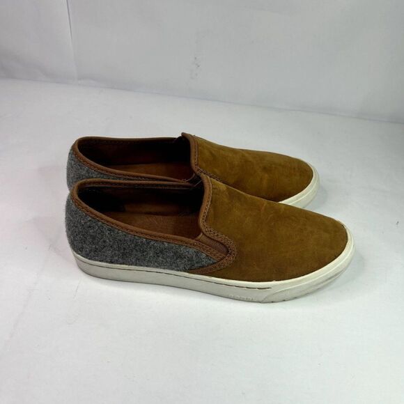 Sorel Campsneak Camel Brown Suede Gray Wool Slip On Shoes Casual Sneakers - Picture 1 of 8